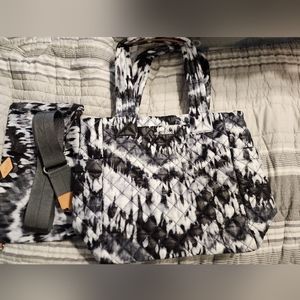 Mz wallace small max tote bag purse tie dye pink black